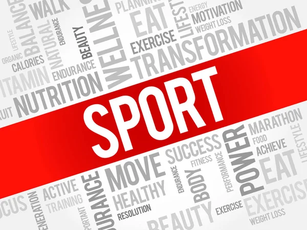 SPORT mot nuage fond — Image vectorielle