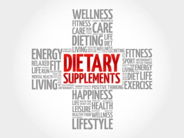 Diyet takviyeleri kelime bulutu