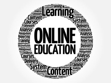 Online Eğitim daire kelime bulutu