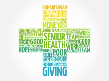 Üst düzey sağlık kelime bulutu kolaj