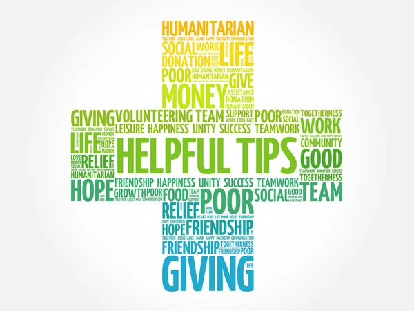 Yararlı ipuçları kelime bulutu kolaj