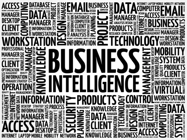 Business intelligence nuvem de palavras —  Vetores de Stock