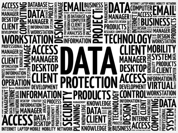 Data protection word cloud — Stock Vector