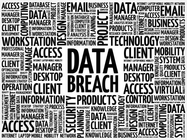 Data Breach word cloud — Stock Vector