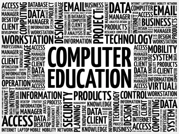 Computadora Educación palabra nube — Vector de stock