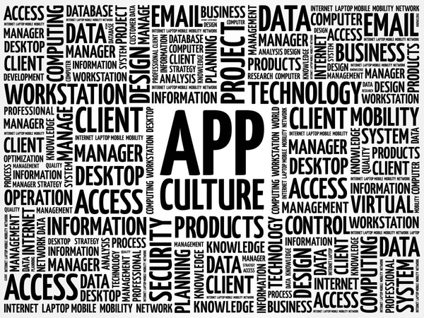 App kultur word cloud — Stock vektor