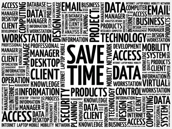 Save Time word cloud — Stock Vector