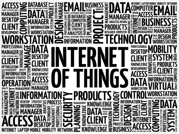 Internet of Things (çok) kelime bulutu — Stok Vektör