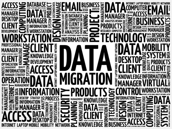 Data Migration word cloud — Stock Vector