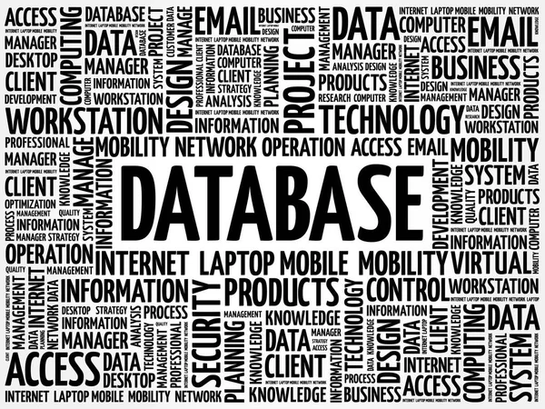 Base de dados word cloud —  Vetores de Stock