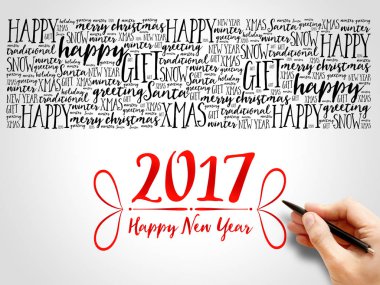 2017 kelime bulutu kolaj tebrik yıl