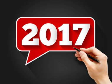 Yeni yıl 2017 mesaj kabarcık