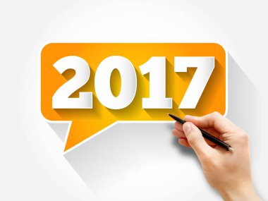 Yeni yıl 2017 mesaj kabarcık