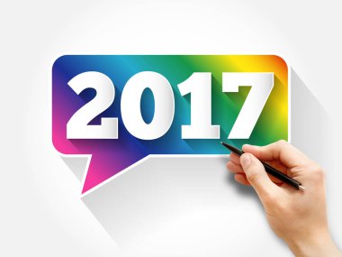 Yeni yıl 2017 mesaj kabarcık