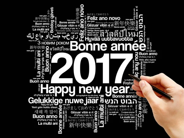 2017 Happy New Year in different languages — Stock Photo, Image