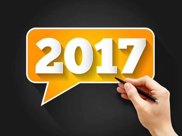 Año Nuevo 2017 mensaje burbuja — Foto de Stock