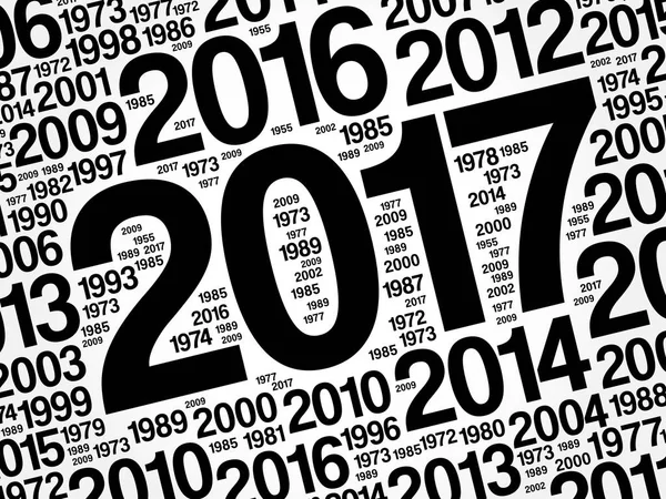 2017 Feliz Año Nuevo y años anteriores — Vector de stock