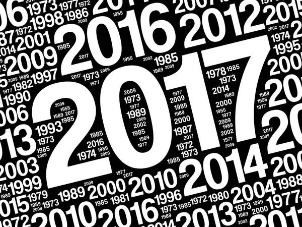 2017 Feliz Año Nuevo y años anteriores — Vector de stock