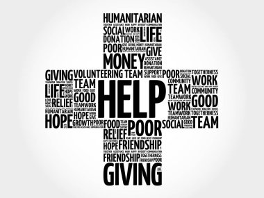 Yardım sözcüğü bulut kolaj