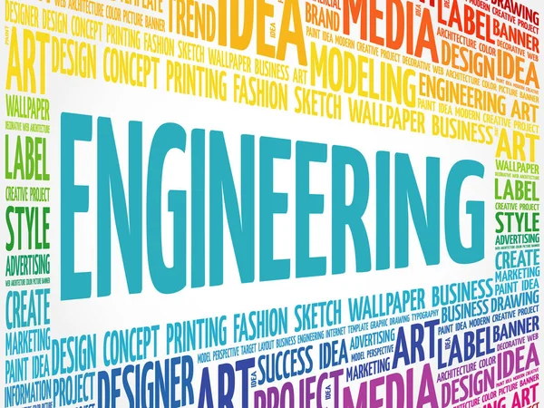 Ingeniería palabra nube — Archivo Imágenes Vectoriales