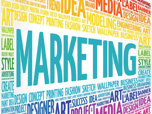 Marketing palabra nube — Vector de stock