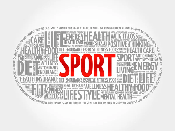 SPORT parola nube, fitness — Vettoriale Stock