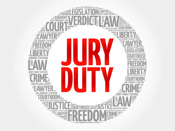 Jury Duty word cloud — Stockvector