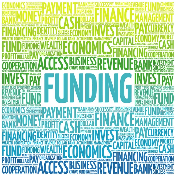 Mot de financement cloud — Image vectorielle