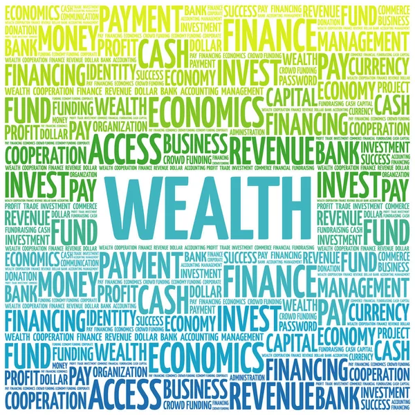 Nube de palabras WEALTH — Vector de stock