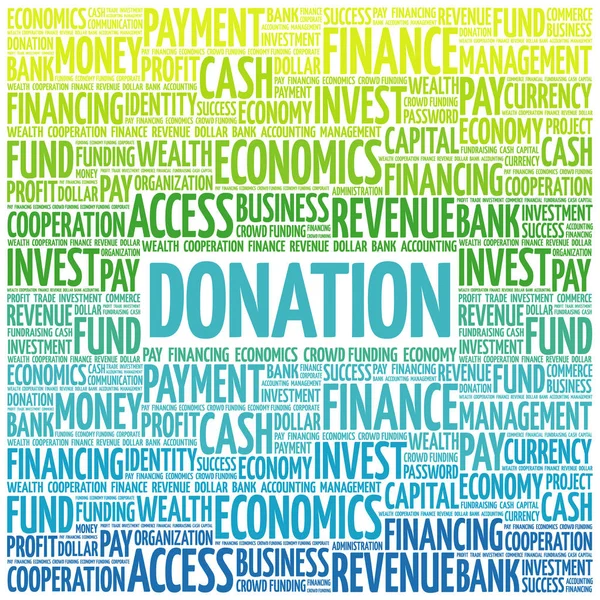 Donatie word cloud — Stockvector