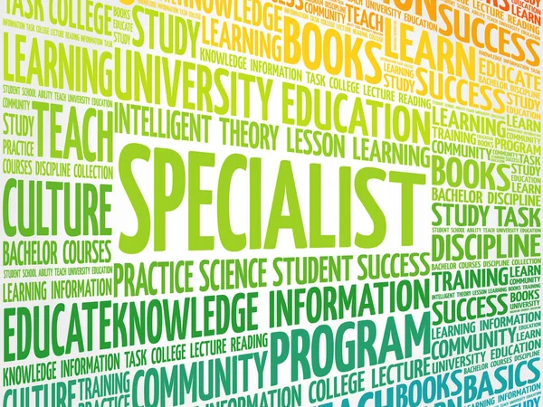 Specialist word cloud — Stockvector