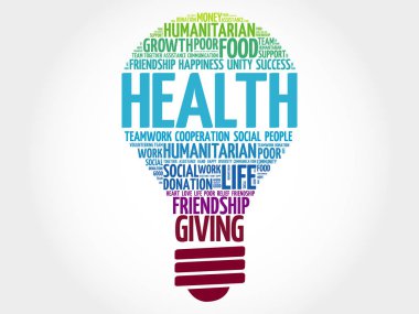 Sağlık ampul kelime bulutu