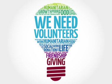 Biz gönüllü lazım ampul kelime bulutu