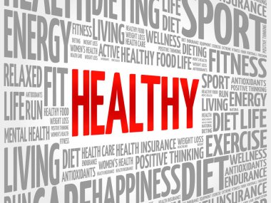 Sağlıklı kelime bulutu, fitness