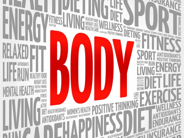 BODY parola nuvola, fitness — Vettoriale Stock