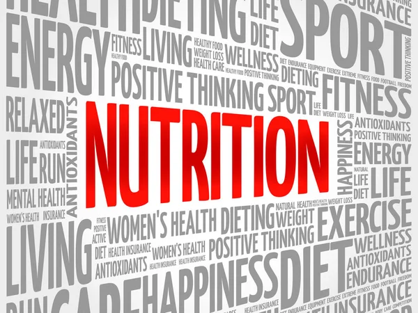 NUTRITION nuage de mots, fitness — Image vectorielle