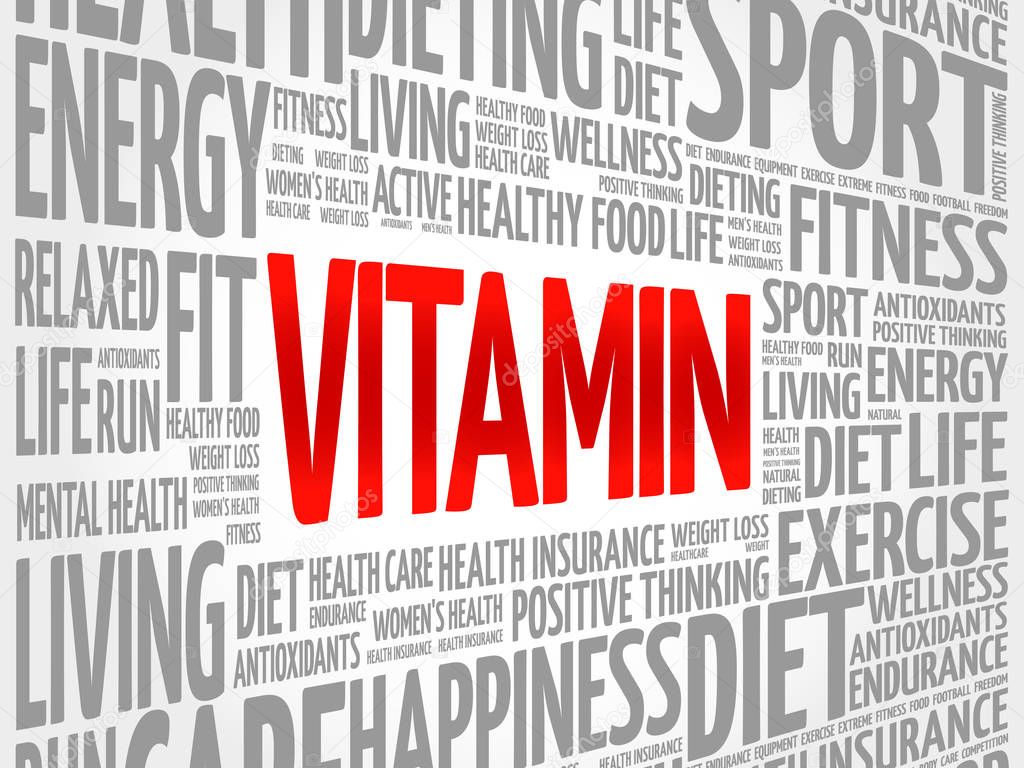 VITAMIN word cloud background