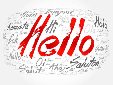 Merhaba farklı dillerde kelime bulutu