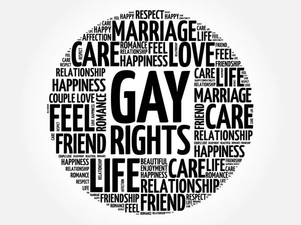 Gay rights circle word cloud — Stock Vector