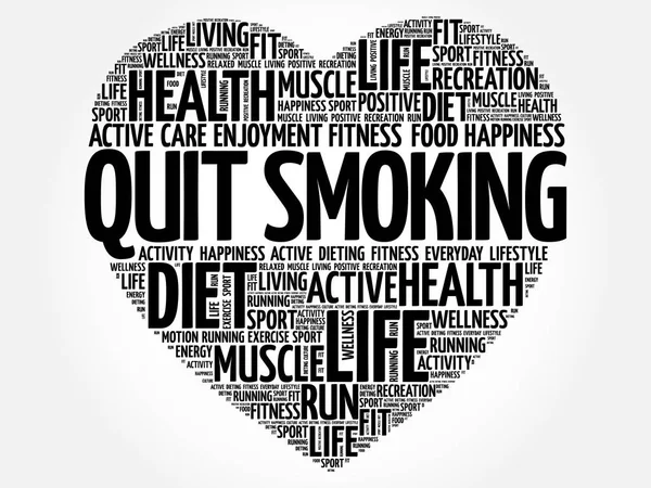 Quit Smoking heart word cloud — Stock Vector