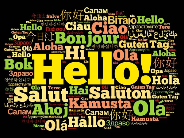 Hello word felhő különböző nyelveken — Stock Vector