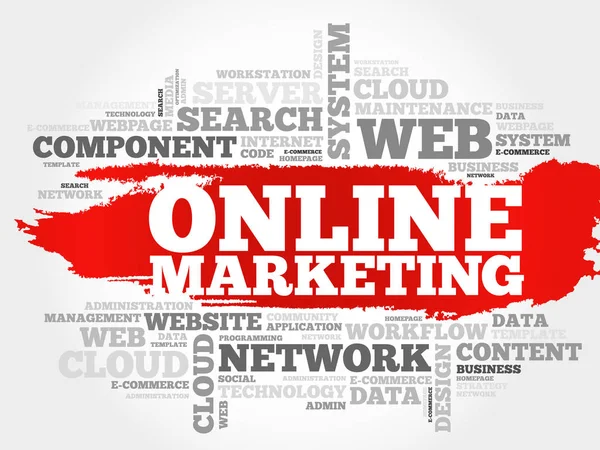 Nube de palabras de marketing online — Vector de stock