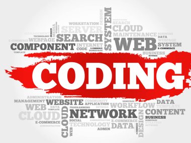 Coding word cloud clipart