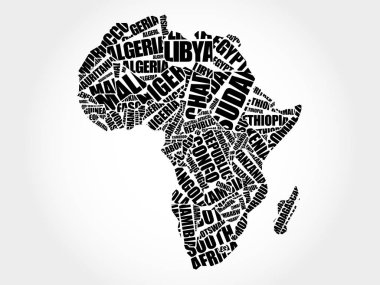 Afrika ülkeleri tipografi harita