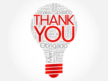 Teşekkür ederim ampul kelime bulutu