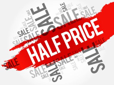 Yarı fiyat Satılık kelime bulutu