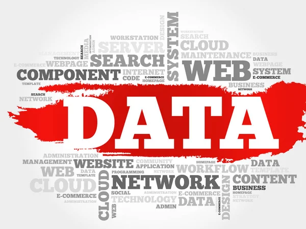 Awan kata data - Stok Vektor