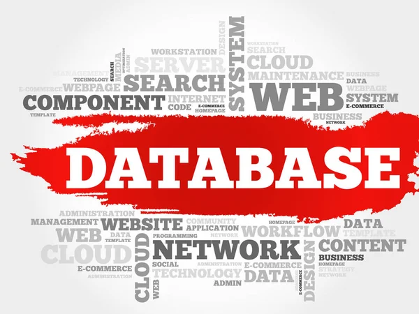 Awan kata basis data - Stok Vektor