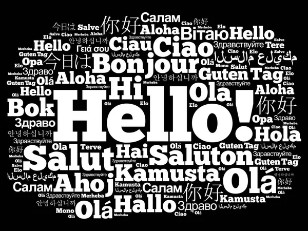 Palabra Hola en diferentes idiomas — Vector de stock