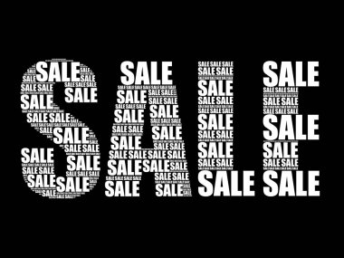 Satılık Word, vektör bulut kelime.